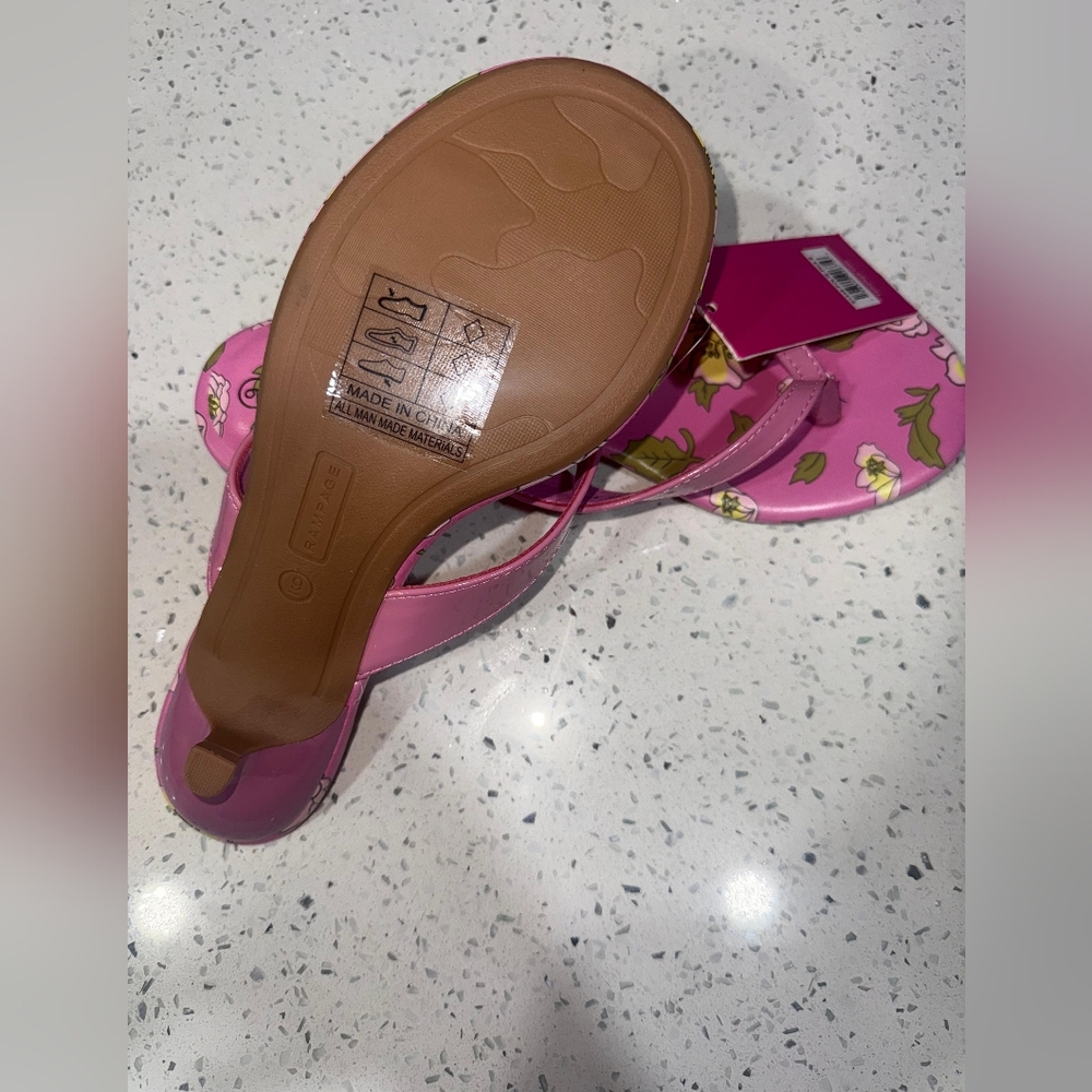 NWT Rampage Pink Floral Women's Sandals SIZE 9 - Picture 5 of 11